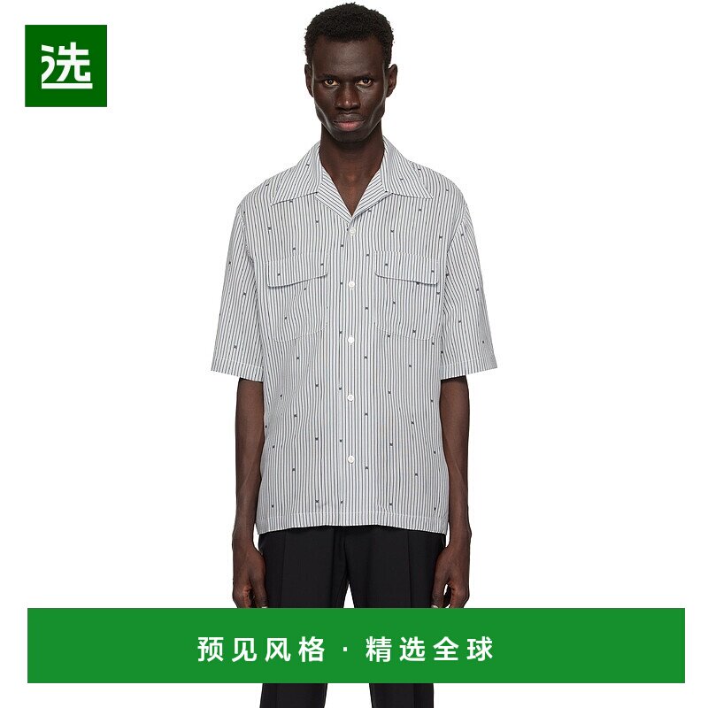 1h可退 香港直邮AMIRI 男士 黑色 & 白色 MA Pinstripe Camp 衬衫