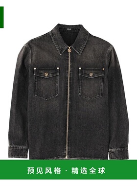 1h可退 香港直邮versace 范思哲 男士 拉鍊牛仔夾克 10207231A150