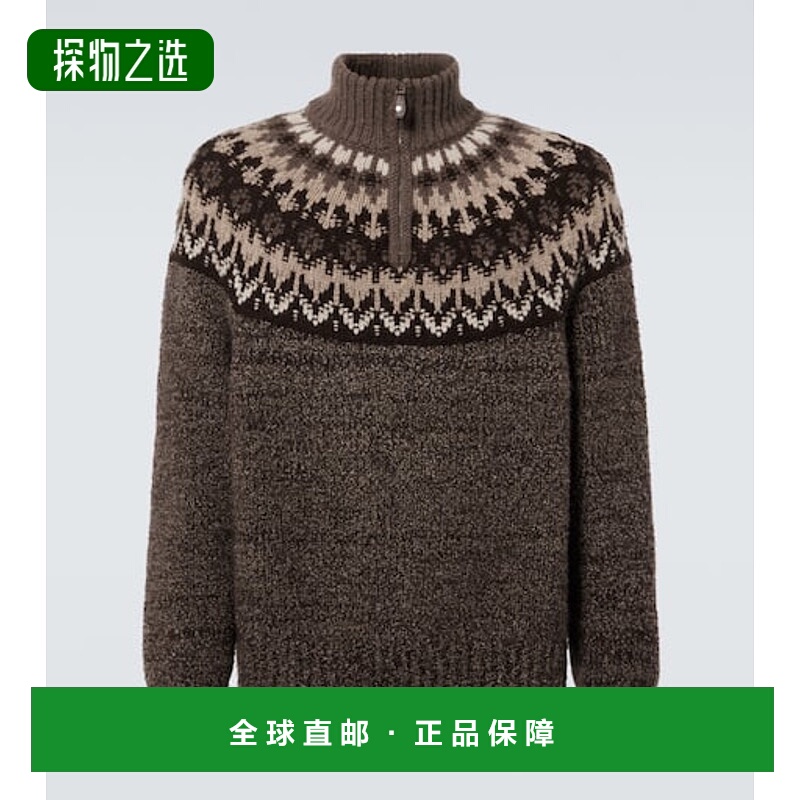 1h可退 香港直邮Loro Piana 诺悠翩雅 男士 Alpe Pile 羊绒真丝半