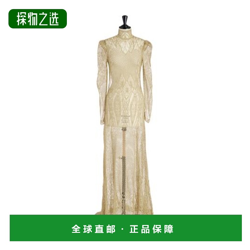 香港直邮Dior 蕾丝粘胶混纺针织长款连衣裙 614L02A9039