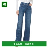 美国直邮 Laurena Paige 1h可退 Sasha 32英寸 饰边牛仔裤 女