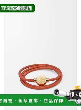 自营1h可退 欧洲直邮Loewe罗意威 Pebble女士橙色/金色小牛皮鹅卵