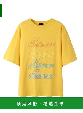 香港直邮WE11DONE 女士衬衫 WDTT820099UYE SS2022 黄色 徽标细节