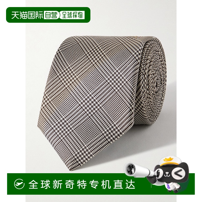 1h可退 香港直邮Saint Laurent 圣罗兰 男士 7cm 威尔士王子格纹