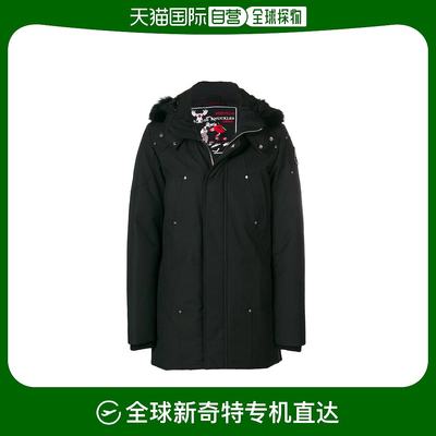 香港直邮Moose Knuckles 黑色连帽拉链羽绒服 MK4661MP