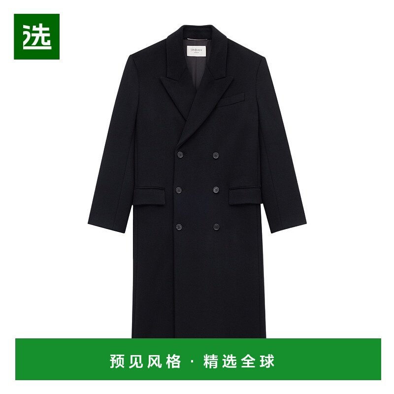香港直邮Saint Laurent 长袖羊毛大衣 845729Y060R外套男装西装