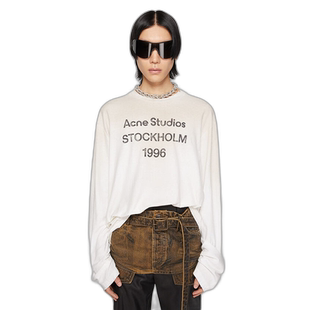 欧洲直邮Acne Studios艾克妮1996系列字母Logo印花长袖T恤女装明