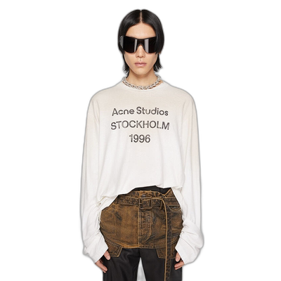 欧洲直邮Acne Studios艾克妮1996系列字母Logo印花长袖T恤女装明