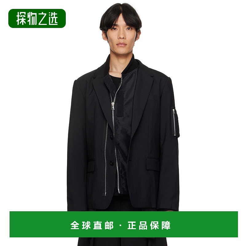 1h可退 香港直邮Sacai 男士 黑色 Suiting 西装外套 2503743M