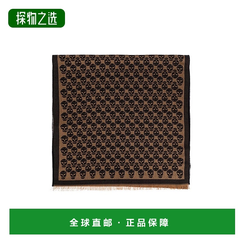 香港直邮mcqueen 亚历山大·麦昆 男士 骷髅头围巾 8353784A82Q