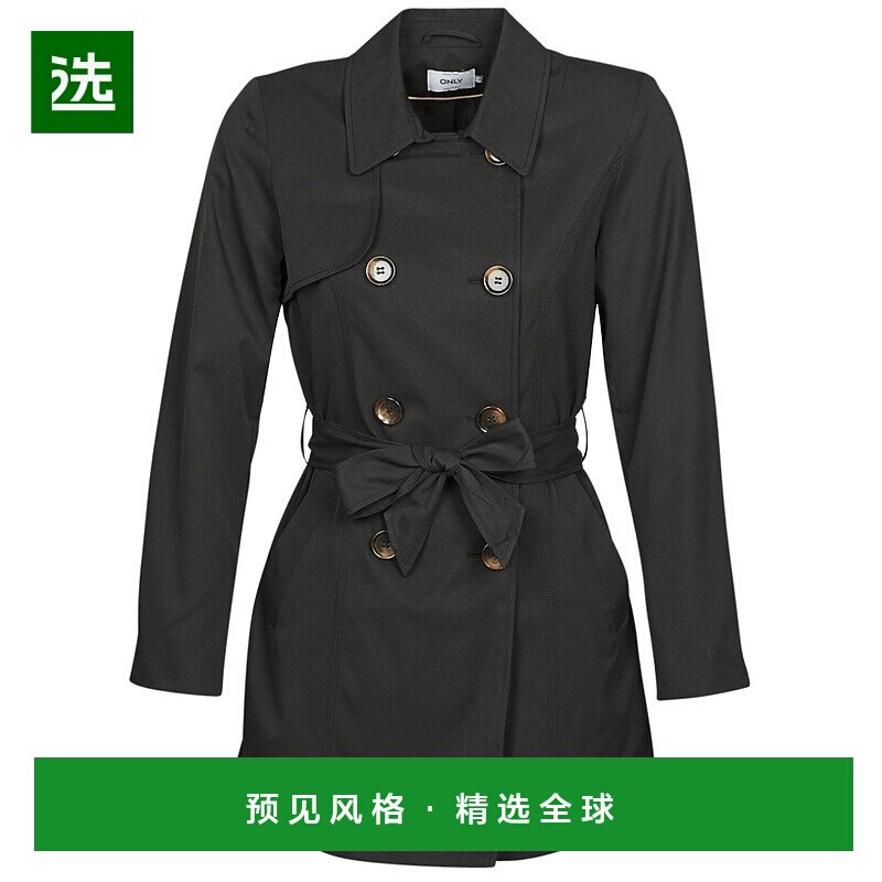 欧洲直邮Only 女士 ONLVALERIE 风衣 黑色