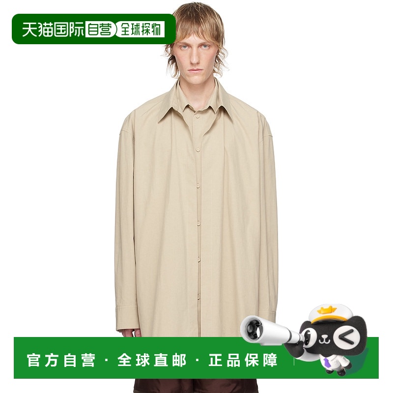 1h可退 香港直邮Jil Sander 吉尔·桑达 男士 米色叠层衬衫 J21DL