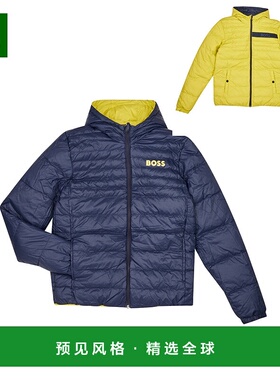 欧洲直邮BOSS 男孩 J26487-616 羽绒服 海蓝色