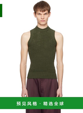 香港直邮Jil Sander 吉尔·桑达 男士 绿色圆领背心 J21NC0122J15