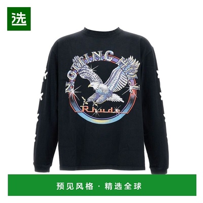 1h可退 香港直邮Rhude 男士 'NOTTING HILL' LS 鹰状标饰T恤 RHPF