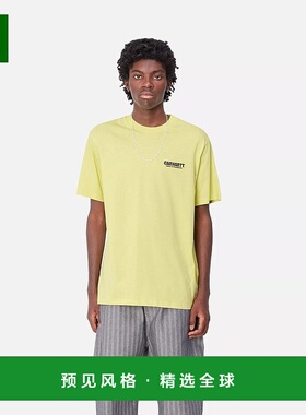 欧洲直邮Carhartt Wip 男士黄色棉短袖T恤针织