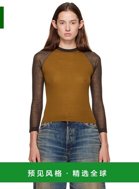 1h可退 香港直邮Acne Studios 艾克妮 女士 棕色半透明 T 恤 A605