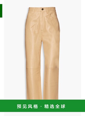 1h可退 香港直邮Sandro 女士 短款皮革直筒裤 SFPPA00662SABLE