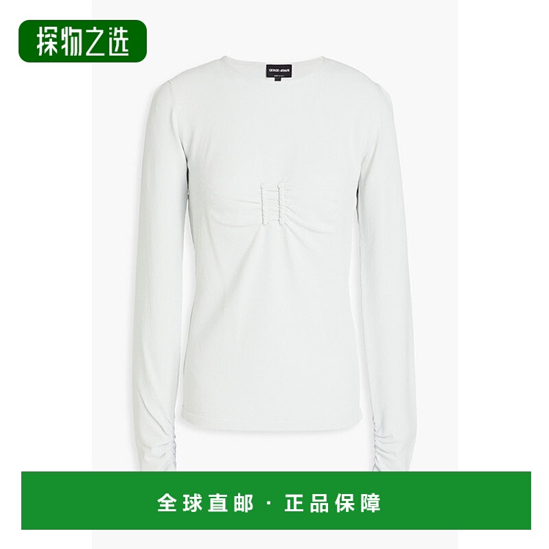 香港直邮armani 阿玛尼 女士 垂褶针织上衣 6LAM23AM46Z