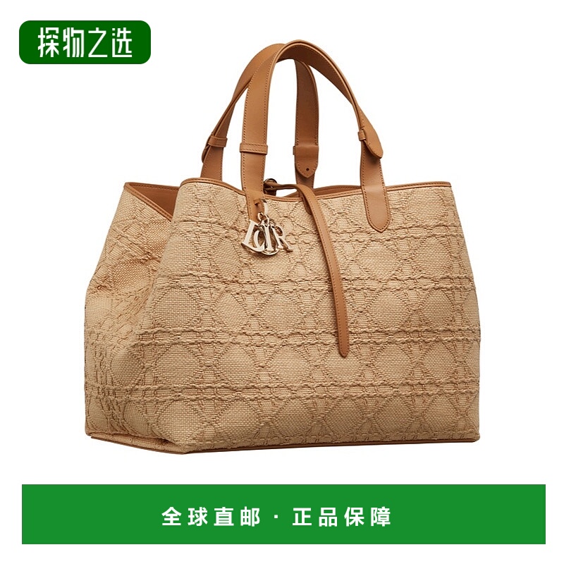 香港直邮Dior 大号 Toujours 拉菲草手提包 M2820OMRN迪奥
