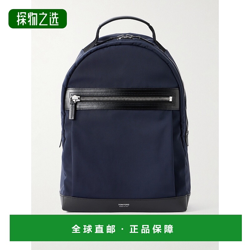 香港直邮Tom Ford 汤姆·福特 男士 皮革饰边尼龙背包 H0741TNY01