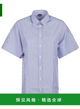 香港直邮FAY 女士衬衫 NCWA2505660XBIU604 SS2025 白色 短袖条纹