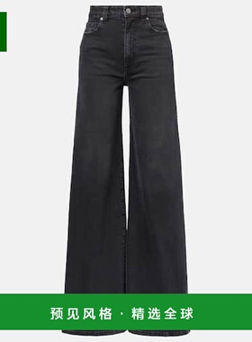 1h可退 香港直邮KHAITE 女士 Dane 阔腿牛仔裤 black黑色 舒适时