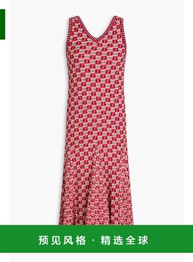1h可退 香港直邮Wales Bonner 女士 提花针织中长连衣裙 WS24KNI9