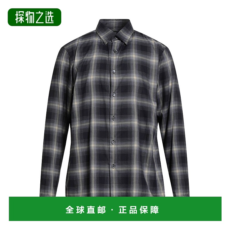 香港直邮THEORY 希尔瑞 男士 格纹衬衫 black黑色 舒适时尚