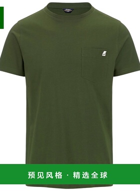 香港直邮K-WAY 男士T恤  SS2024 K00AI30H11绿色短袖