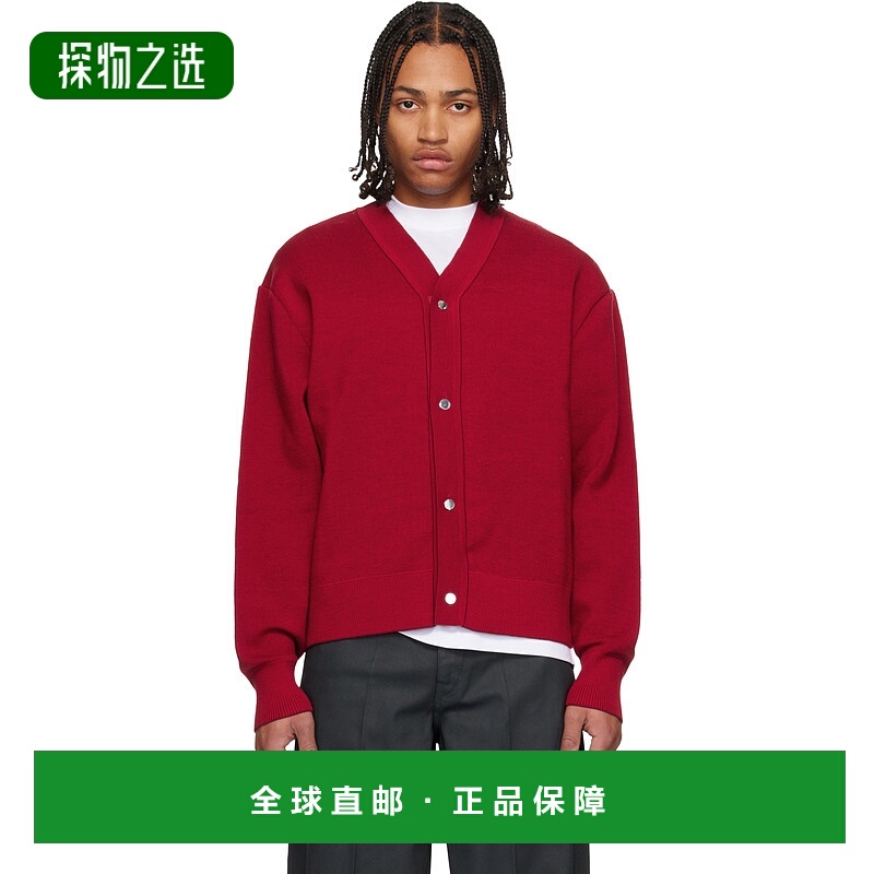 香港直邮Jacquemus 男士 红色 Le Cardigan Doppio 开衫 25HCDM00