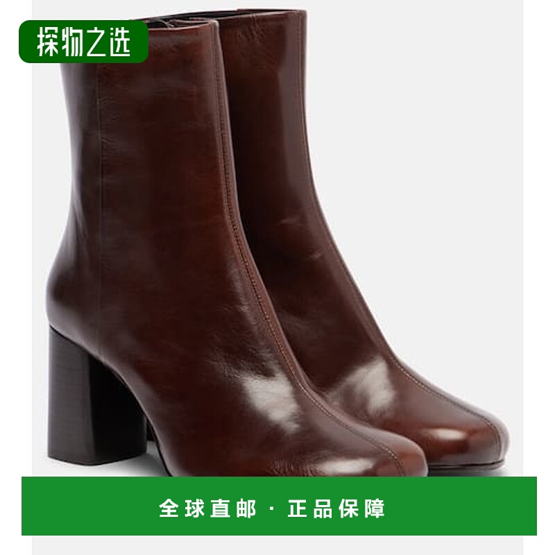 1h可退 香港直邮Lemaire 女士 Anatomic 80 皮质短靴 brown棕色