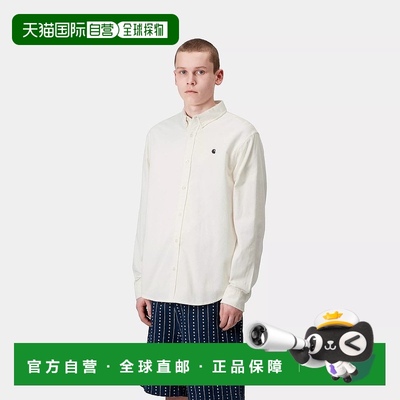 自营欧洲直邮Carhartt Wip 男士白色棉长袖衬衫灯芯绒
