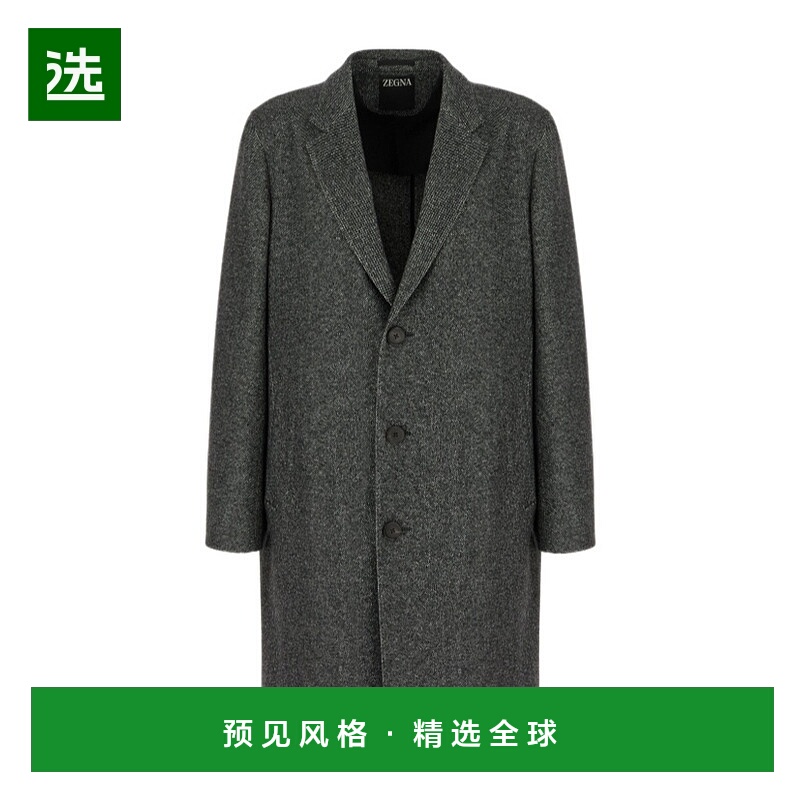 香港直邮Zegna 羊绒混纺长款大衣 4DB5S0298508A2