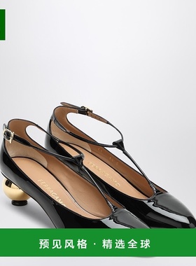 香港直邮Salvatore Ferragamo 菲拉格慕 女士 décolleté 黑色漆