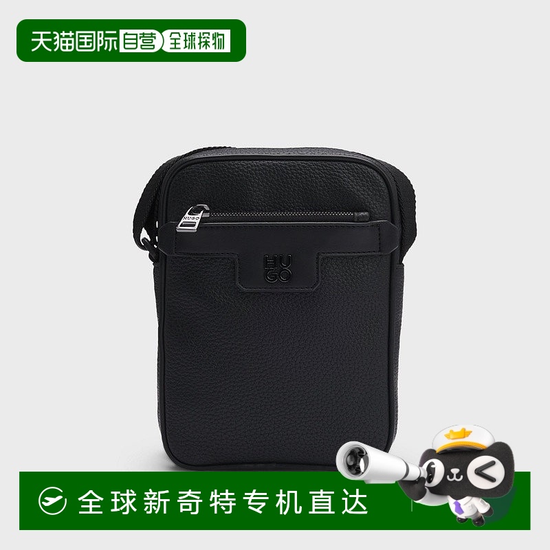欧洲直邮HUGO BOSS雨果HUGO RED粒面仿皮记者包 饰有Revisited标