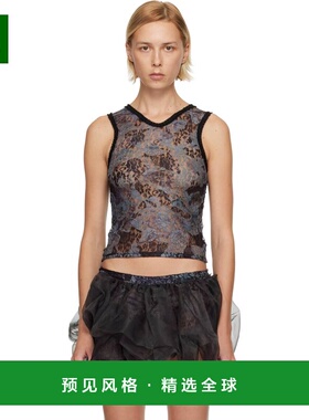 1h可退 香港直邮Collina Strada 女士 黑色 Lace Dachi 背心 XX31