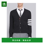 香港直邮Thom MKCS01A00011 条纹饰羊绒短开衫 Browne 徽标4