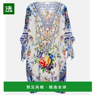 1h可退 香港直邮camilla and marc 女士 crêpe 精饰印花真丝土耳