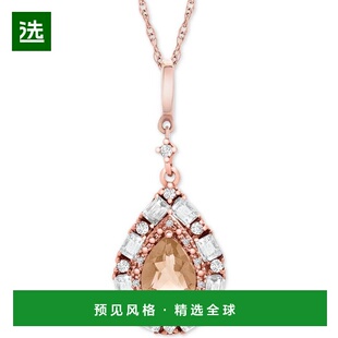 1h可退 【美国直邮】纯银多宝石泪珠形 18 英寸吊坠项链（1 克拉