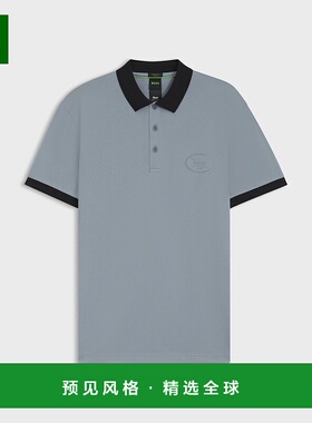 欧洲直邮HUGO BOSS雨果 BOSS GREEN 男士棉质灰色短袖POLO