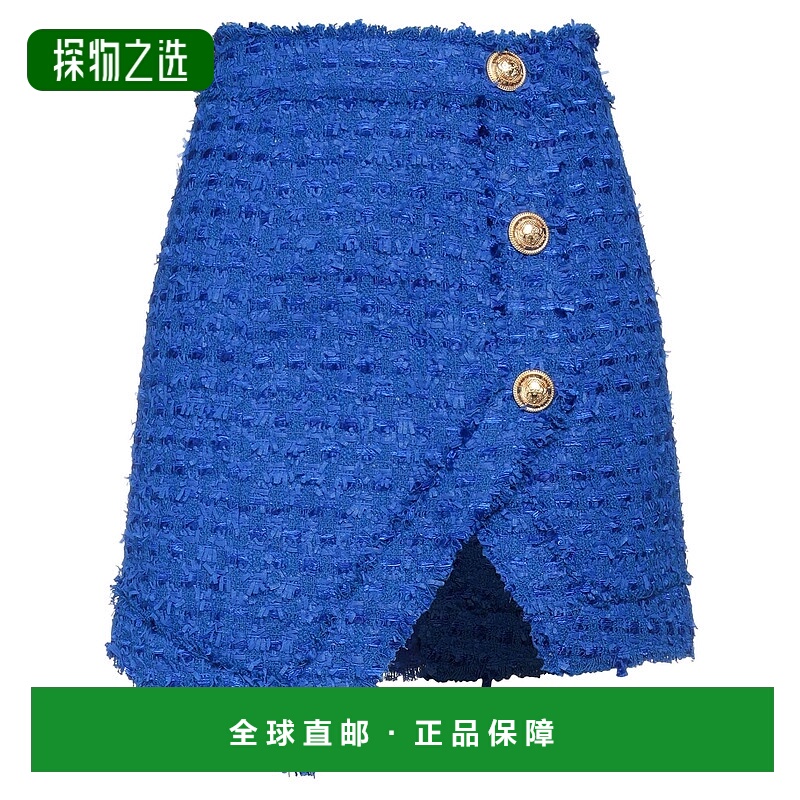 香港直邮Balmain 巴尔曼 女士 迷你半身裙 blue蓝色 舒适时尚