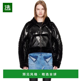 1h可退 香港直邮Ottolinger 女士 黑色 Fitted Multiline 合成皮