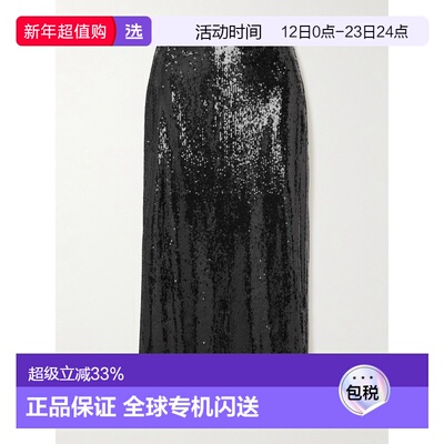 1h可退 香港直邮LA LIGNE 女士 Oona 珠片雪纺中长半身裙 LLC1509