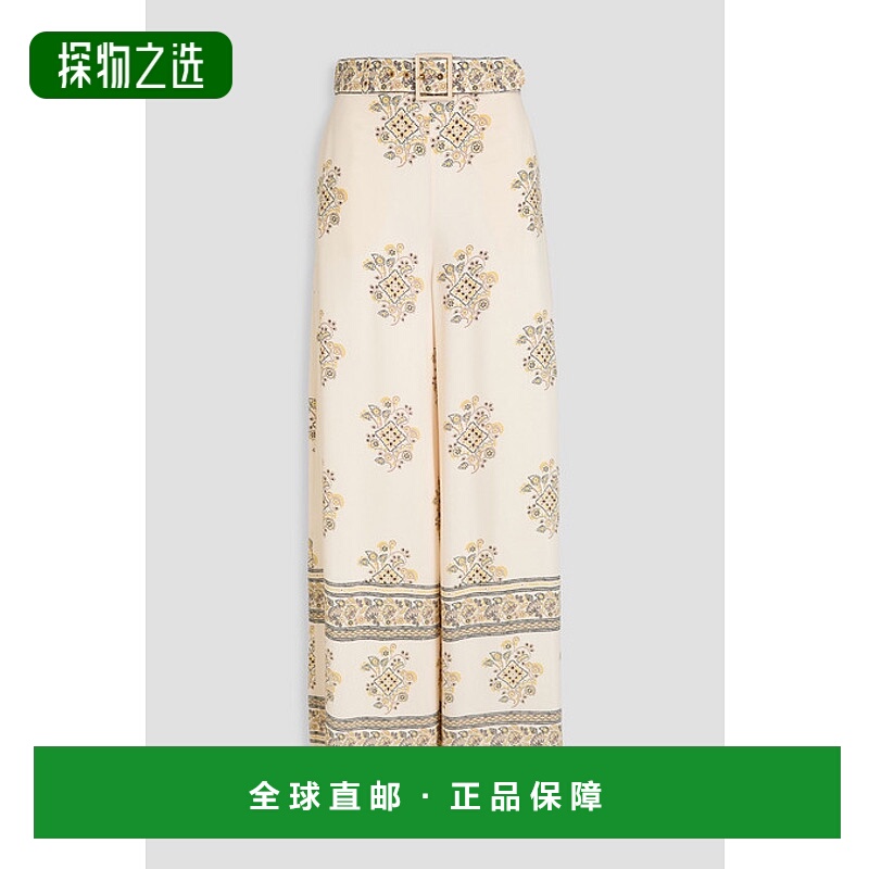 香港直邮ZIMMERMANN 女士 束带印花双绉阔腿裤 3765PRS24UTILITYD