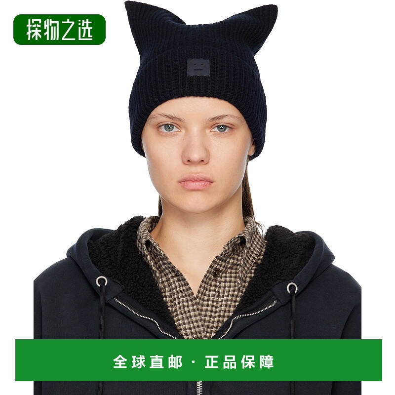 香港直邮Acne Studios 艾克妮 女士 黑色 Face Logo Square 毛线