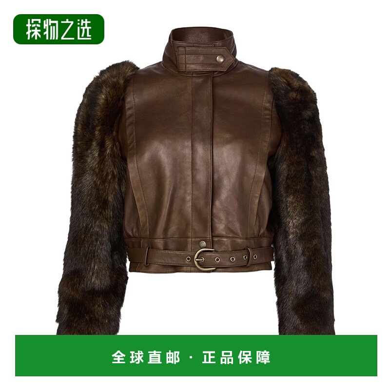 香港直邮Chloe 高领长袖皮夹克 CHLZ353K