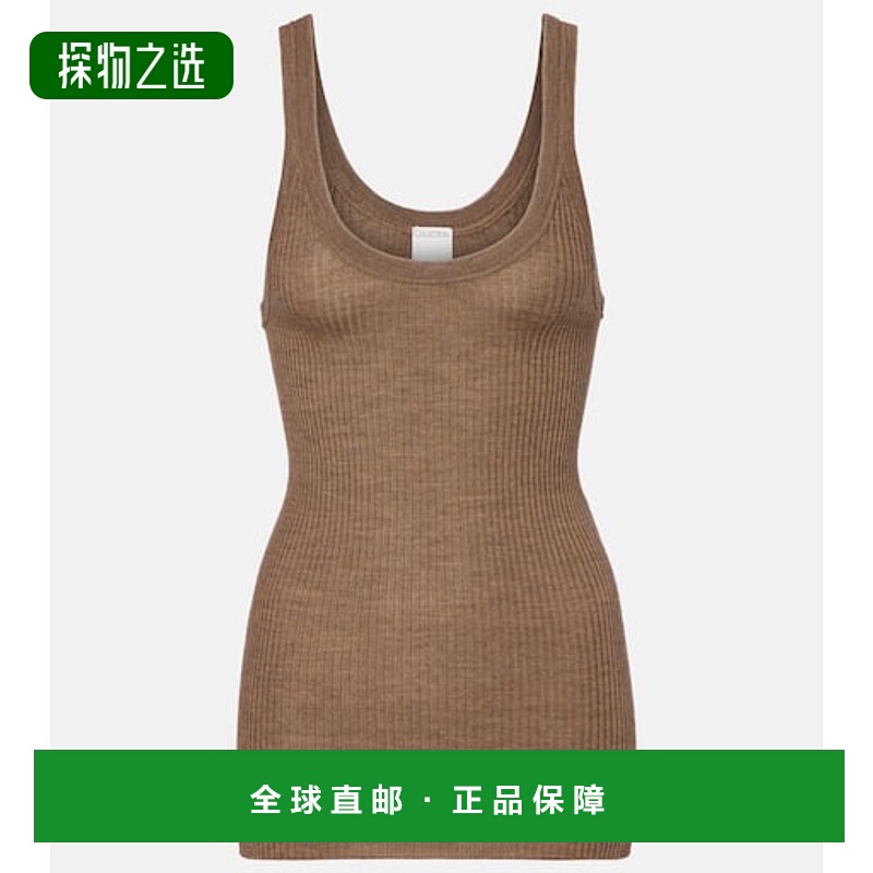 香港直邮calvin klein 女士 Ella 罗纹针织羊毛背心上衣