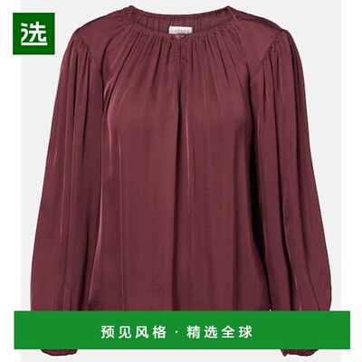 1h可退 香港直邮Velvet 女士 Riona 缎面衫 brown棕色 舒适时尚