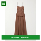 连衣裙 1h可退 R25P2119 Dalton 褶皱绉纱长款 Staud 女士
